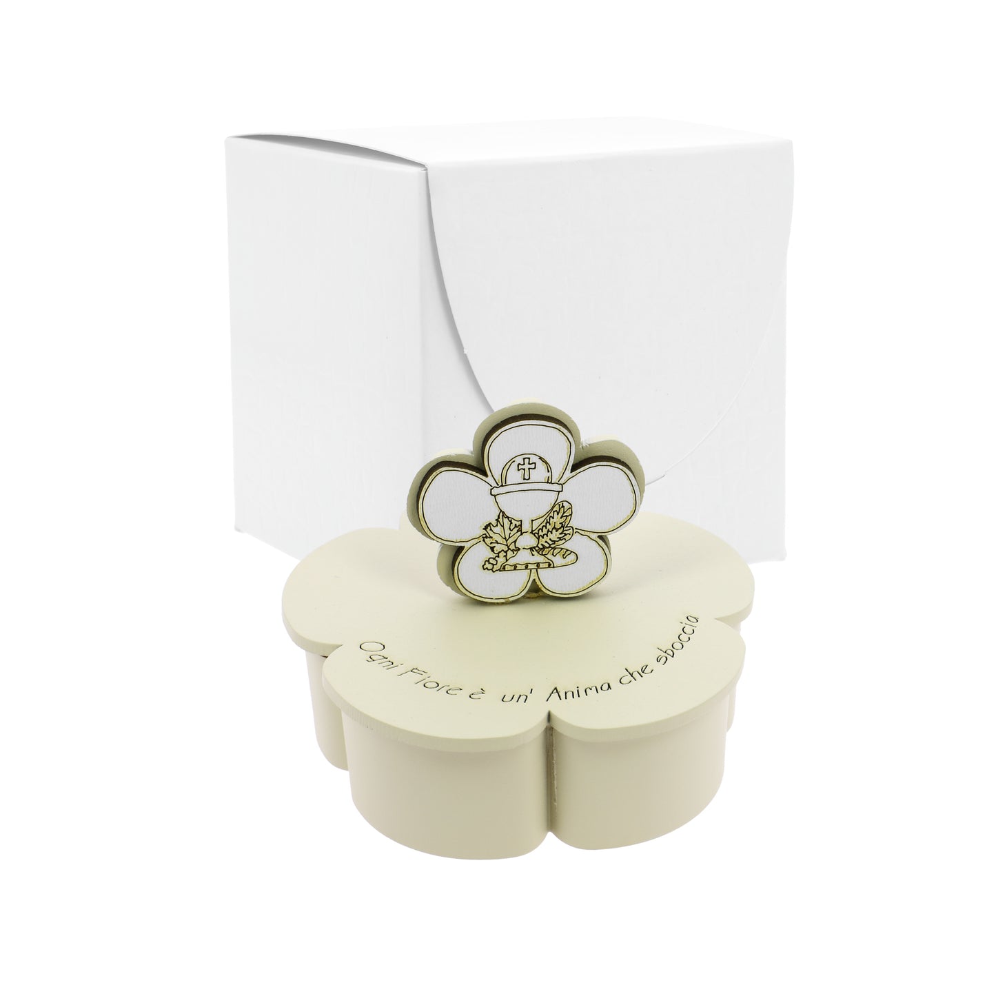 Bomboniera candelina fiore sabbia calice