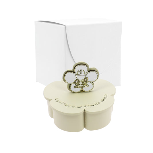 Bomboniera candelina fiore sabbia calice