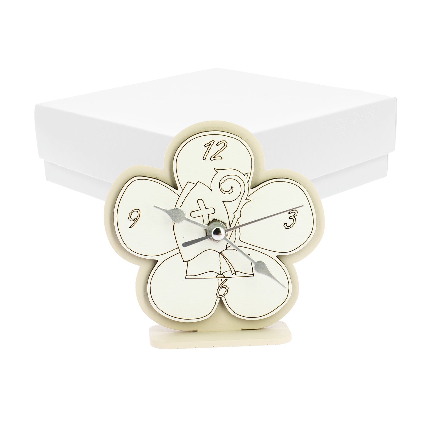 Bomboniera orologio fiore sabbia cresima