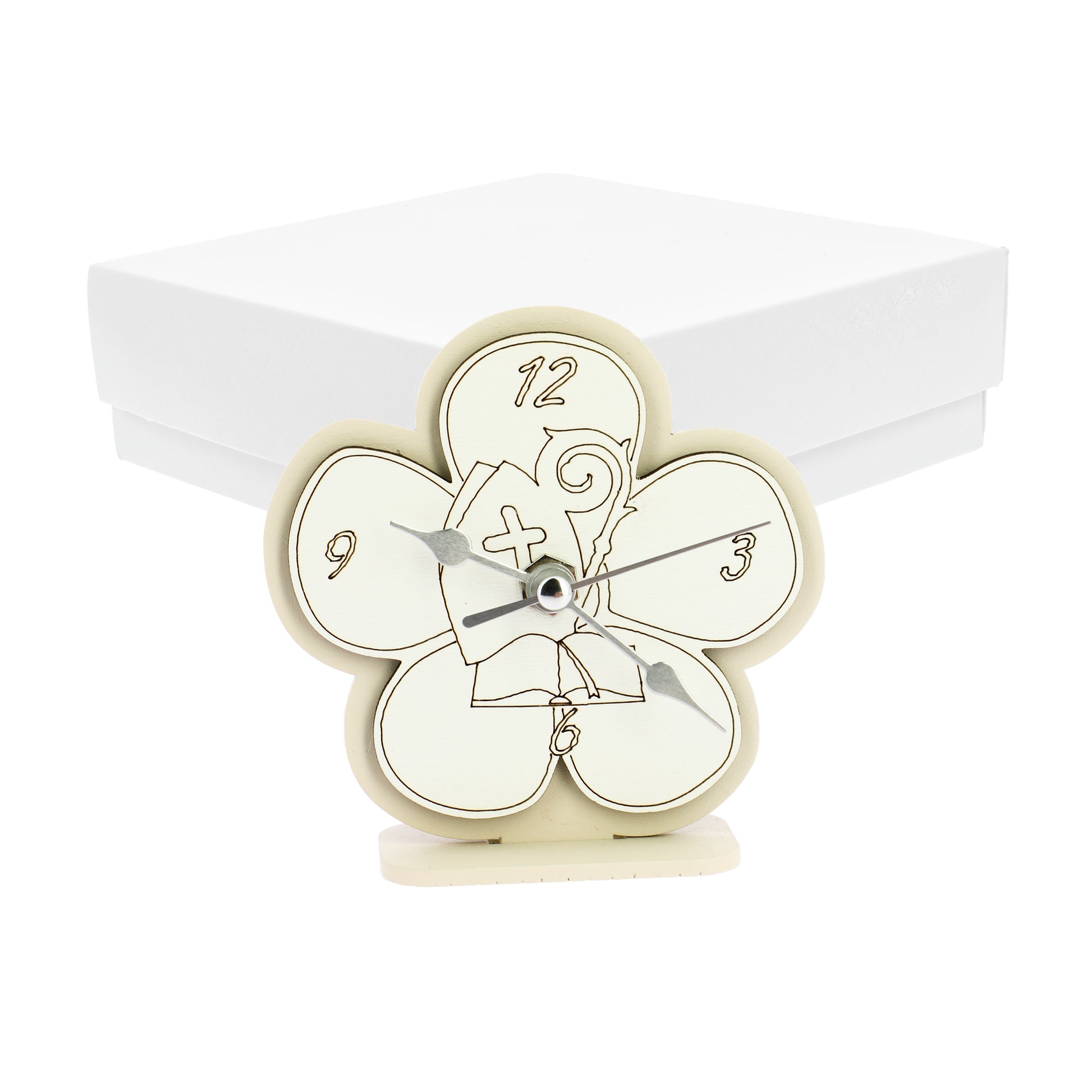 Bomboniera orologio fiore sabbia cresima