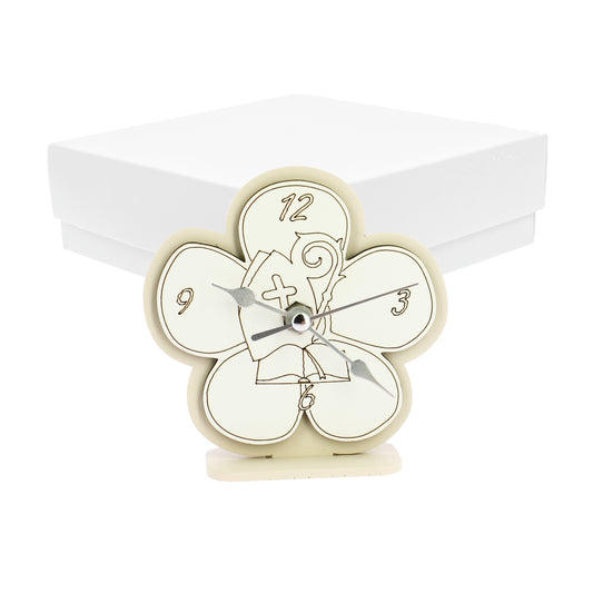 Bomboniera orologio fiore sabbia cresima