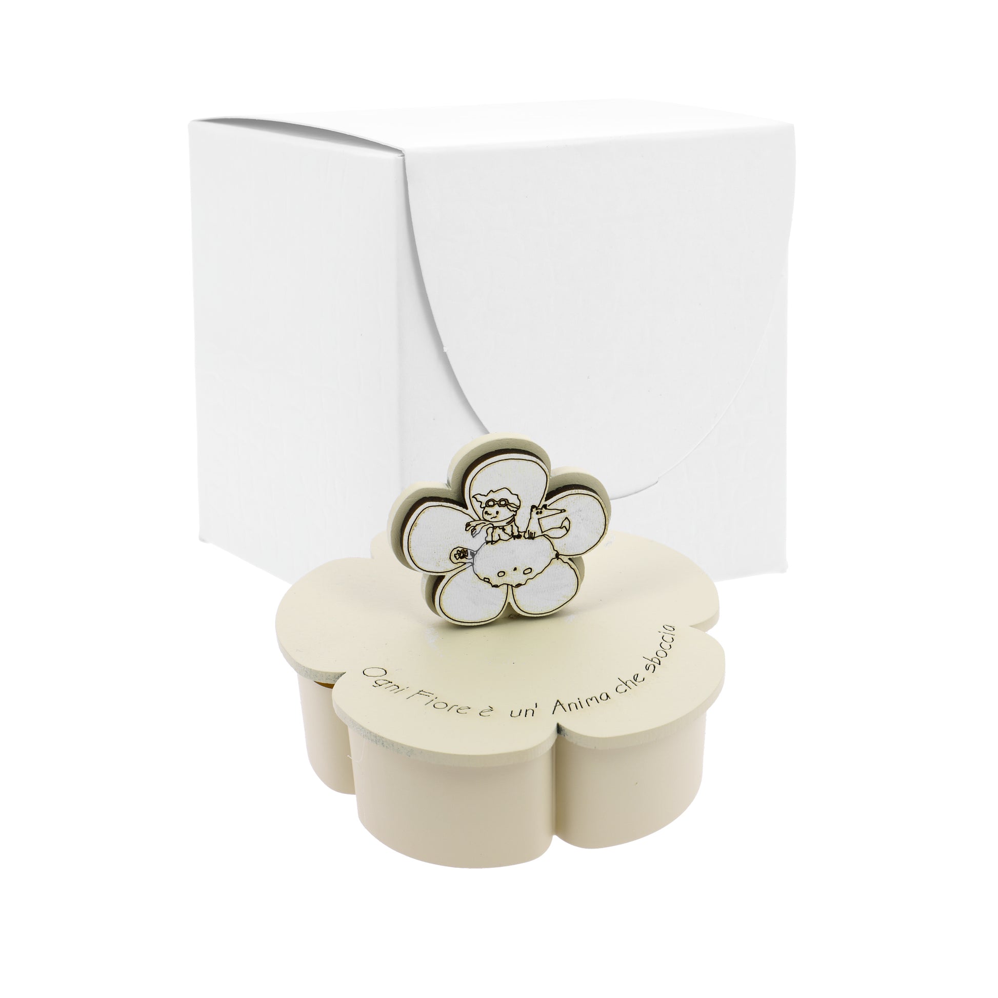 Bomboniera candelina fiore sabbia piccolo principe