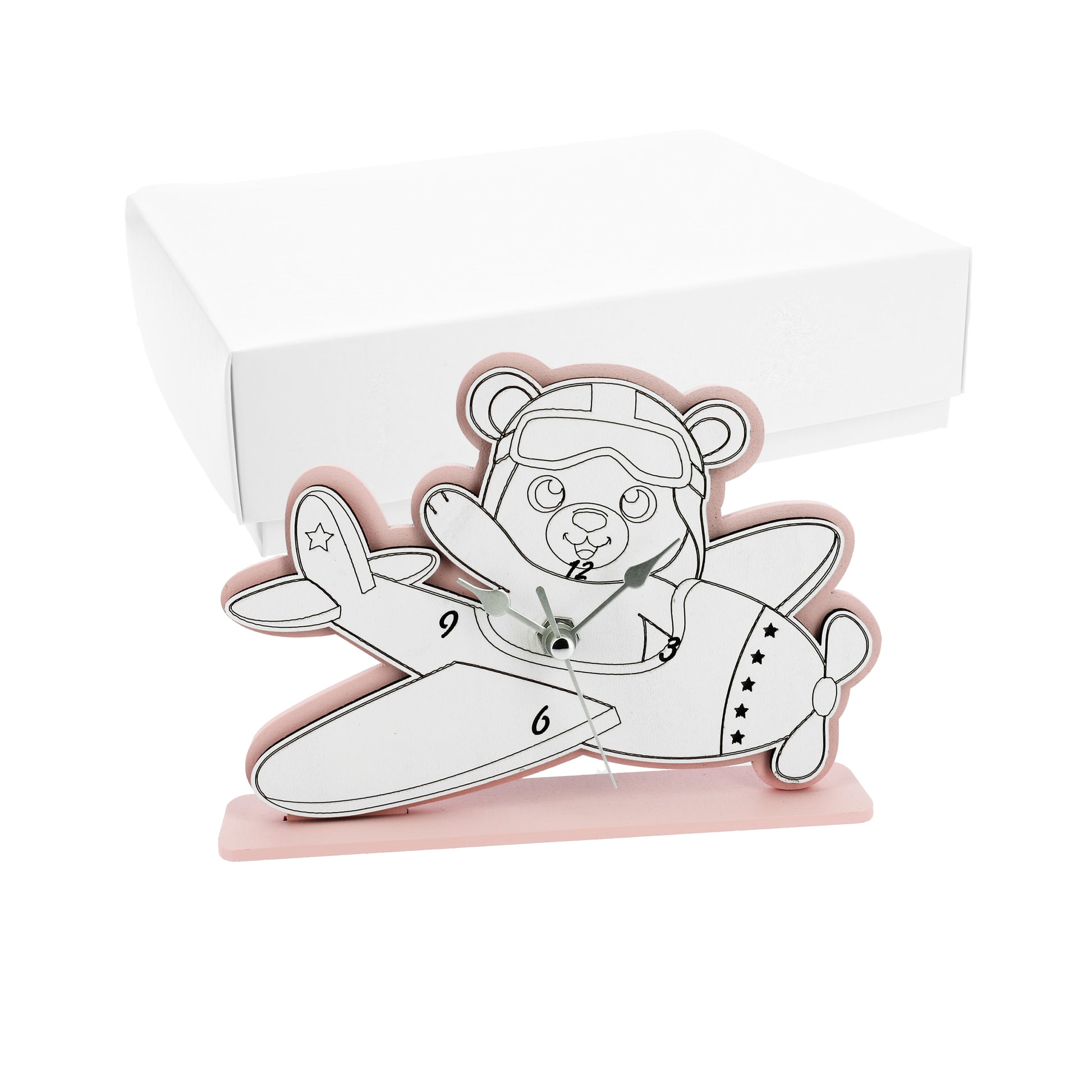 Bomboniera orologio aereo rosa orsetto aviatore