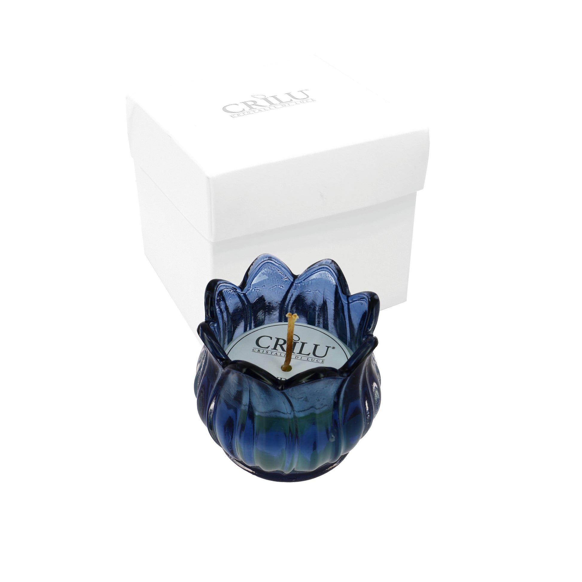 Bomboniera Crilù candela tulipano blu