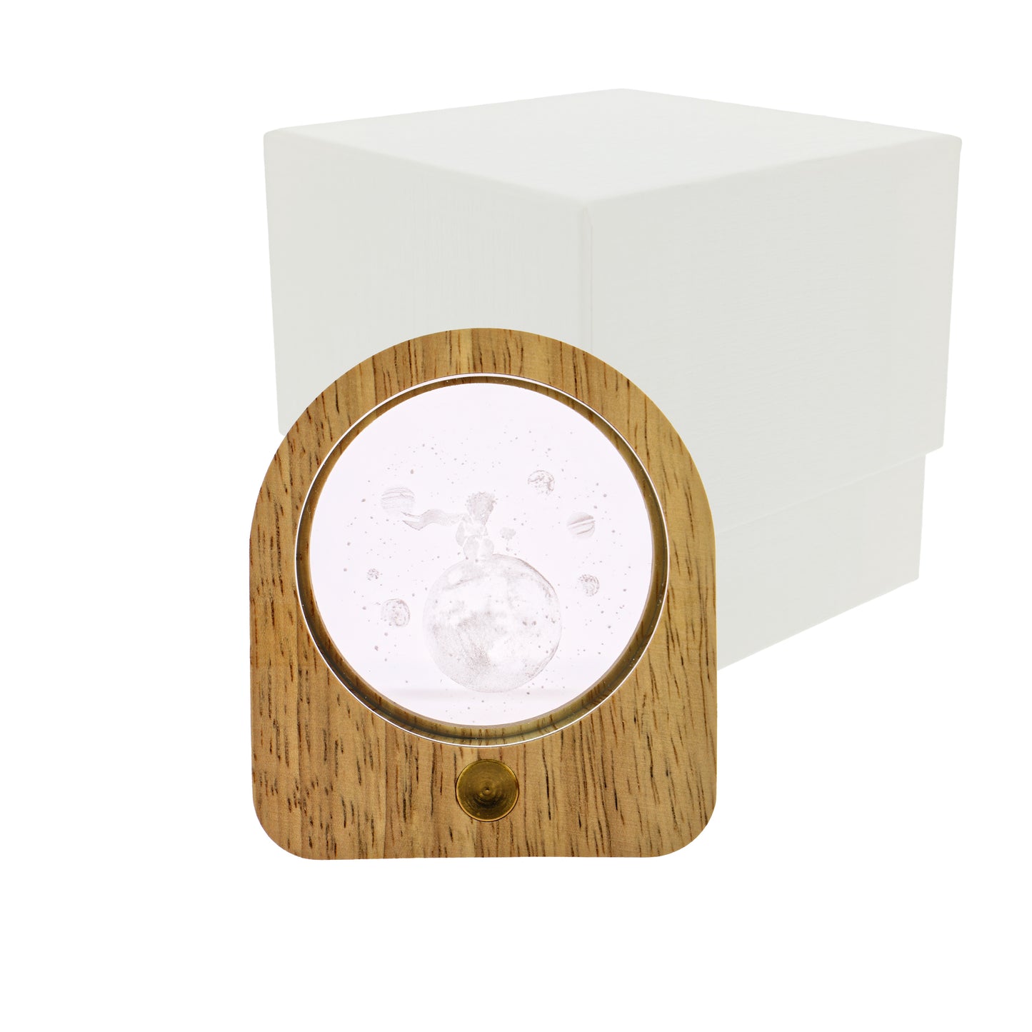 Luce notturna ovale led con bimbo pensante 3D