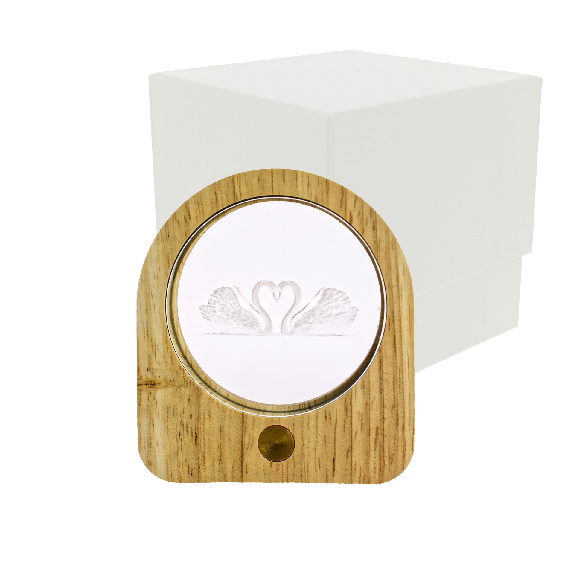 Luce notturna ovale led con cigni 3D