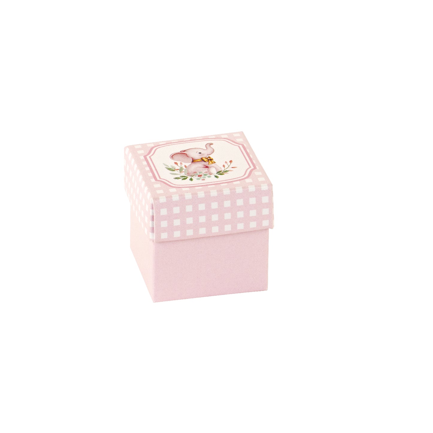 Set 10 scatola cubo elefantino rosa