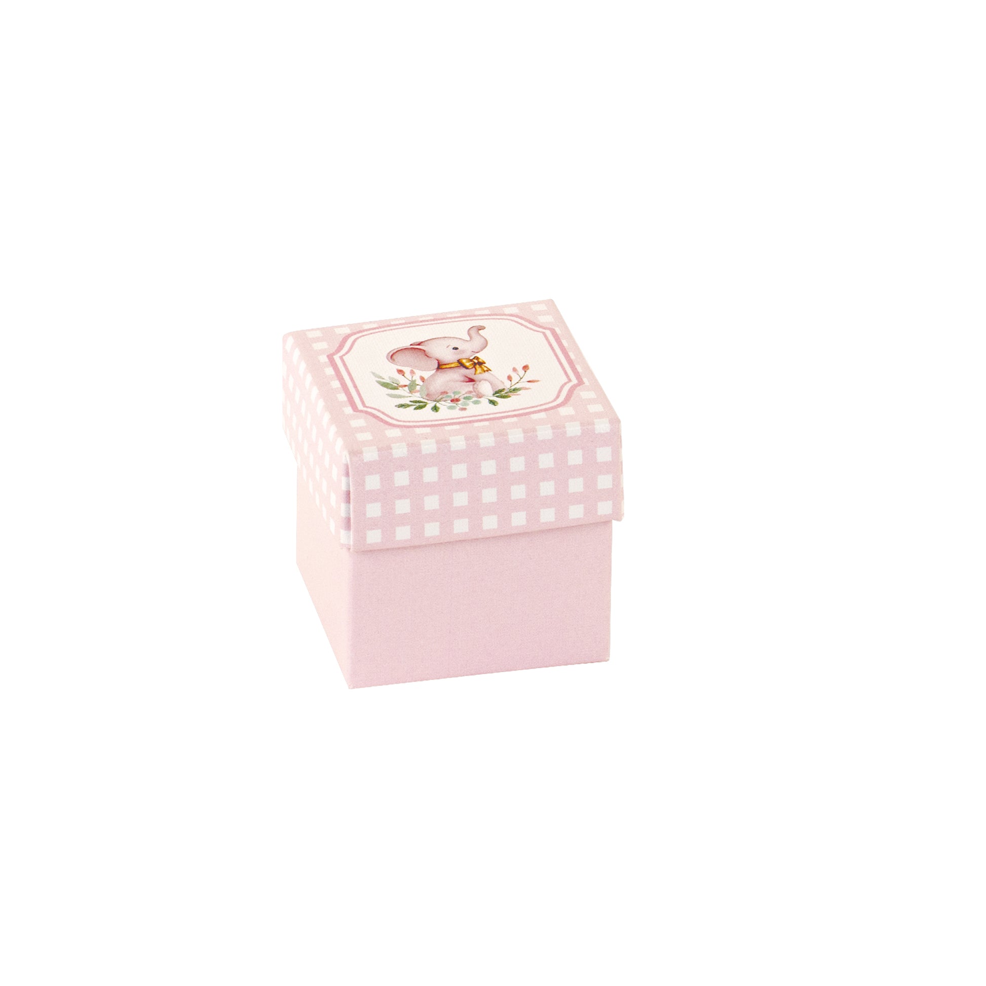 Set 10 scatola cubo elefantino rosa