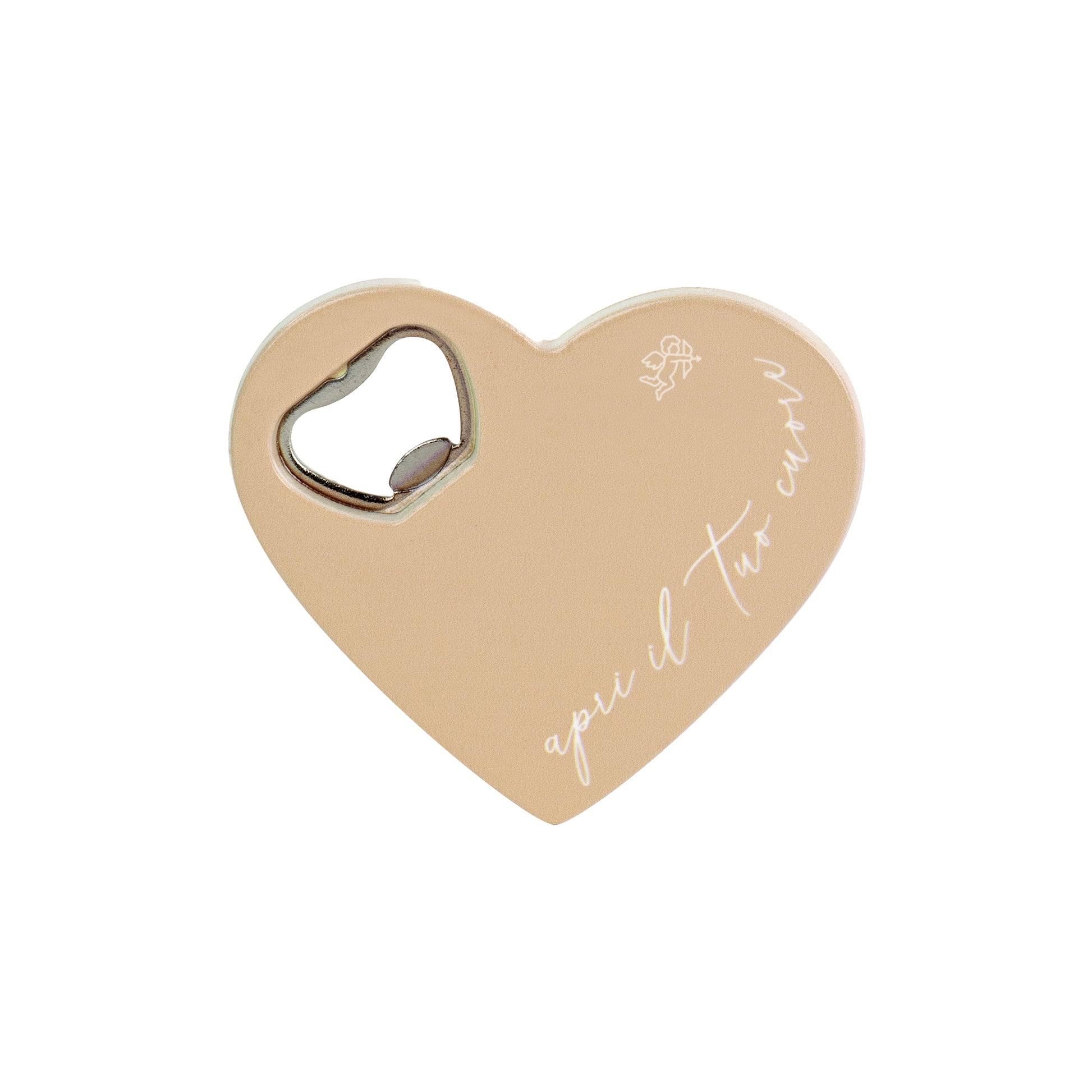 Bomboniera cuore apribottiglia beige