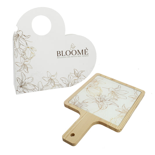 Bomboniera tagliere con manico linea bloome' giglius