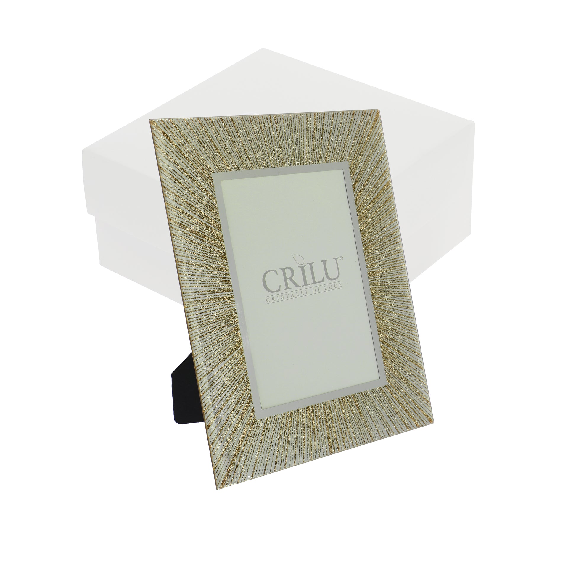 Bomboniera Crilù porta foto raggio oro