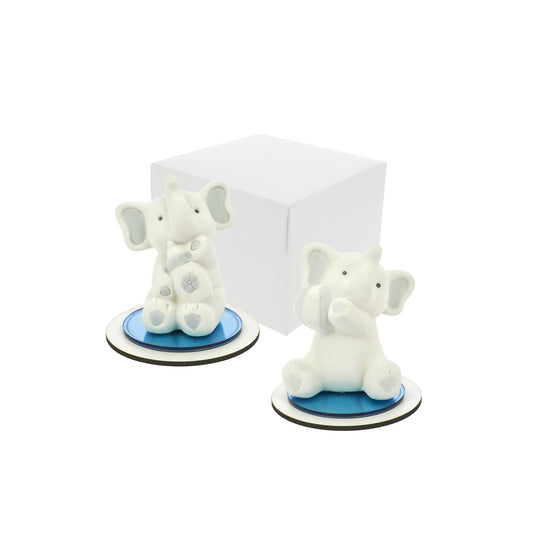Bomboniera elefante cielo su base in plex
