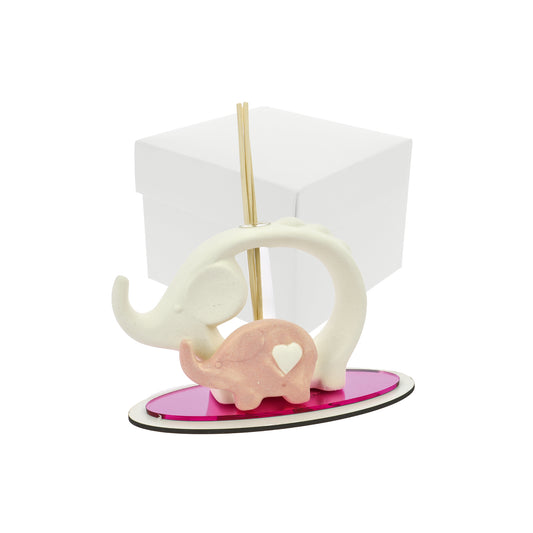 Bomboniera profumatore doppio elefante rosa