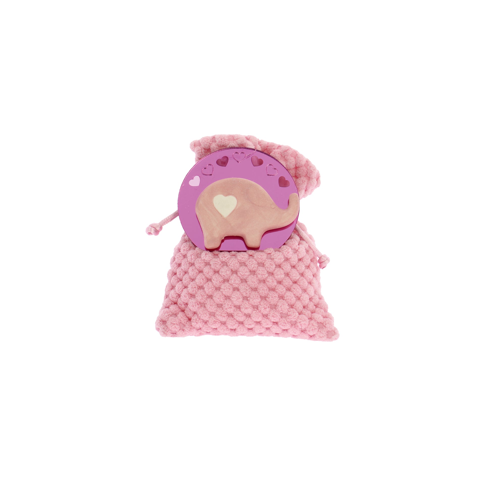 Set 6 sacchetti morbidi con elefante rosa