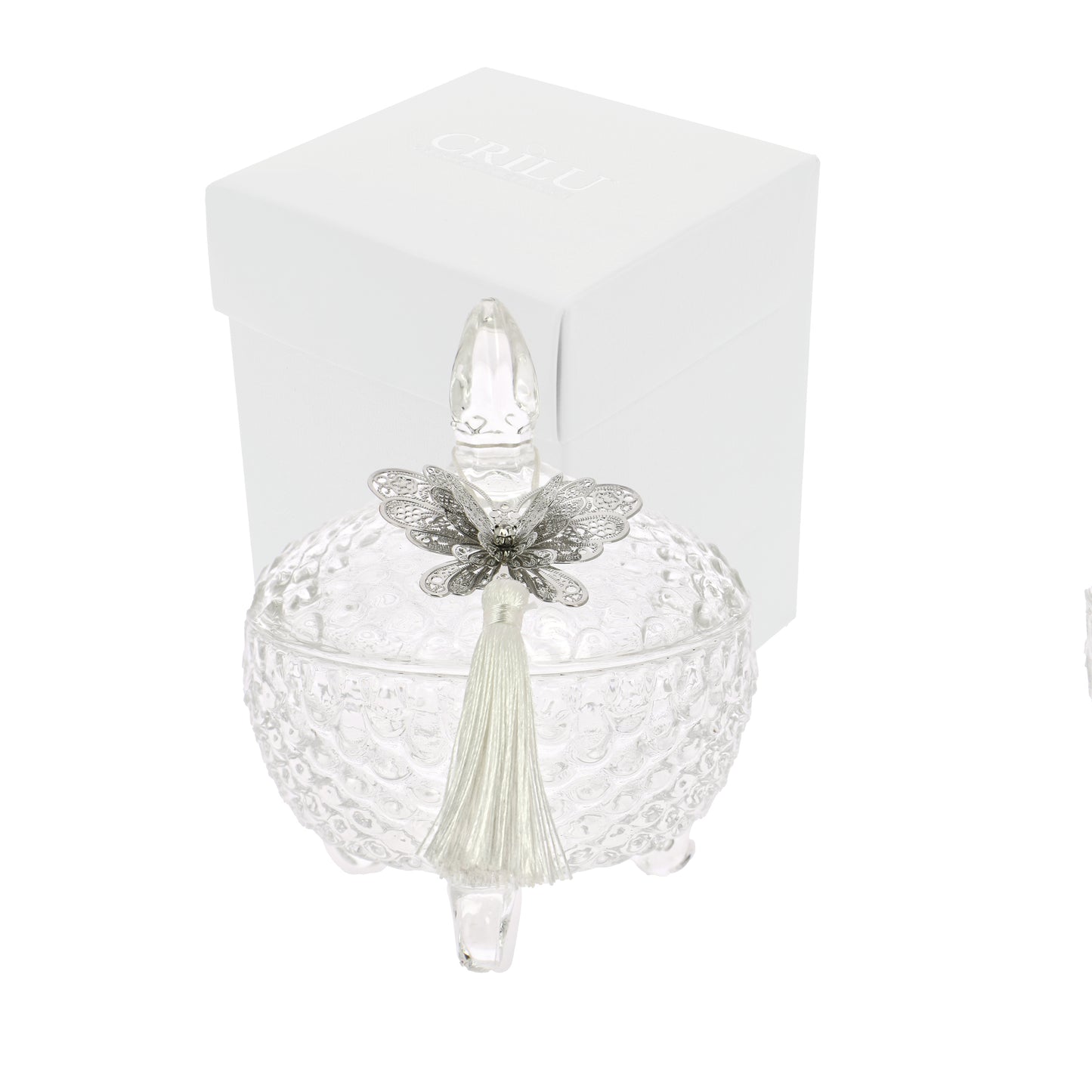 Bomboniera Crilù scatola bohemia con farfalla oro