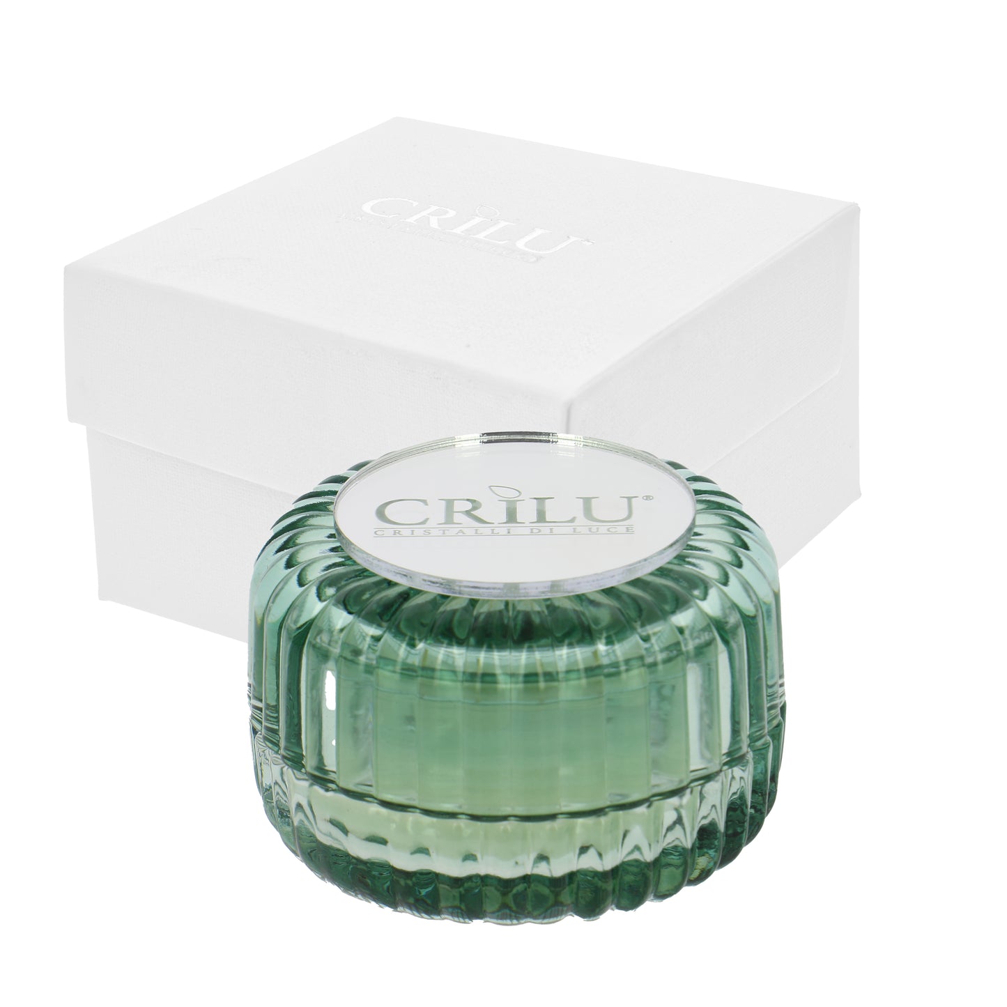 Bomboniera Crilù candela specchiata verde