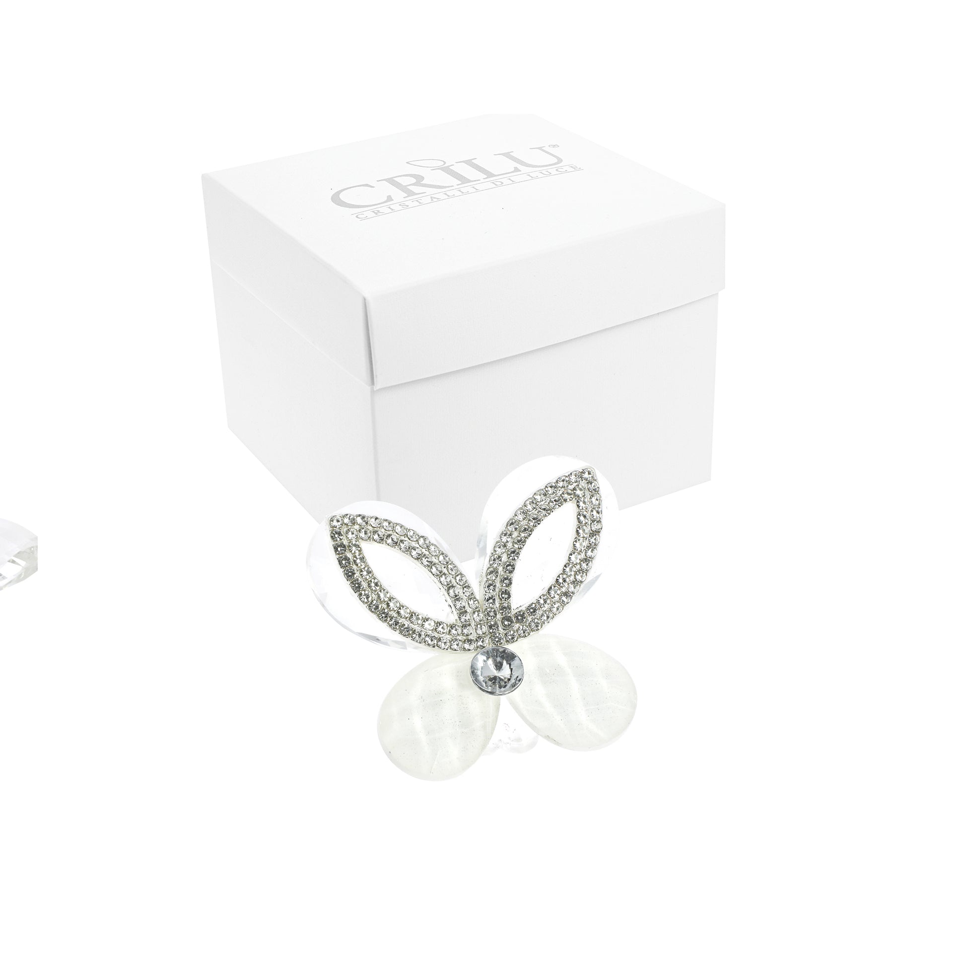 Bomboniera Crilù farfalla swarovski bianca con ali strass