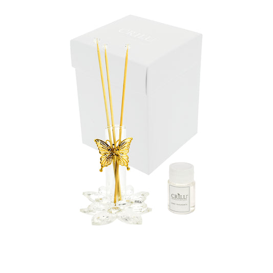 Bomboniera Crilù diffusore swarovski con farfalla oro