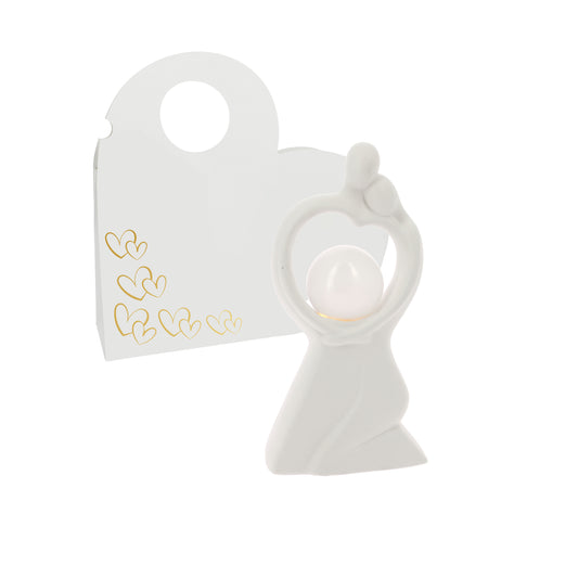 Bomboniera coppia stilizzata alta con sfera led