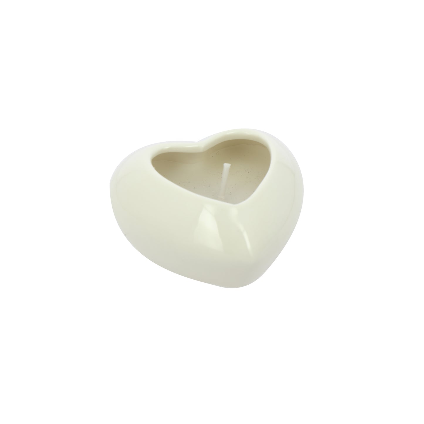 Bomboniera candela cuore bianco