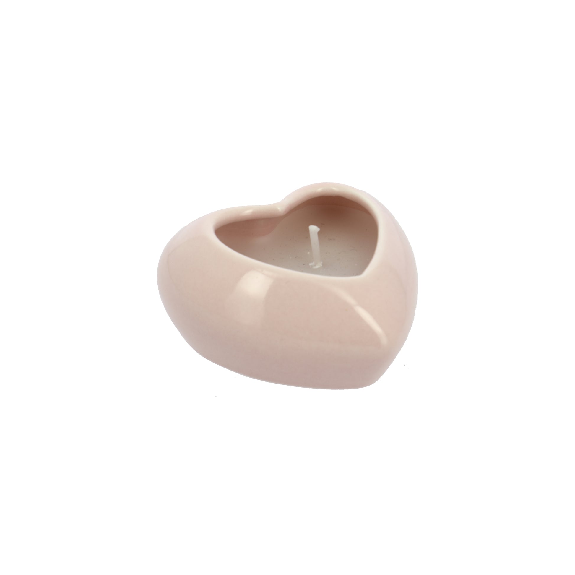 Bomboniera candela cuore rosa