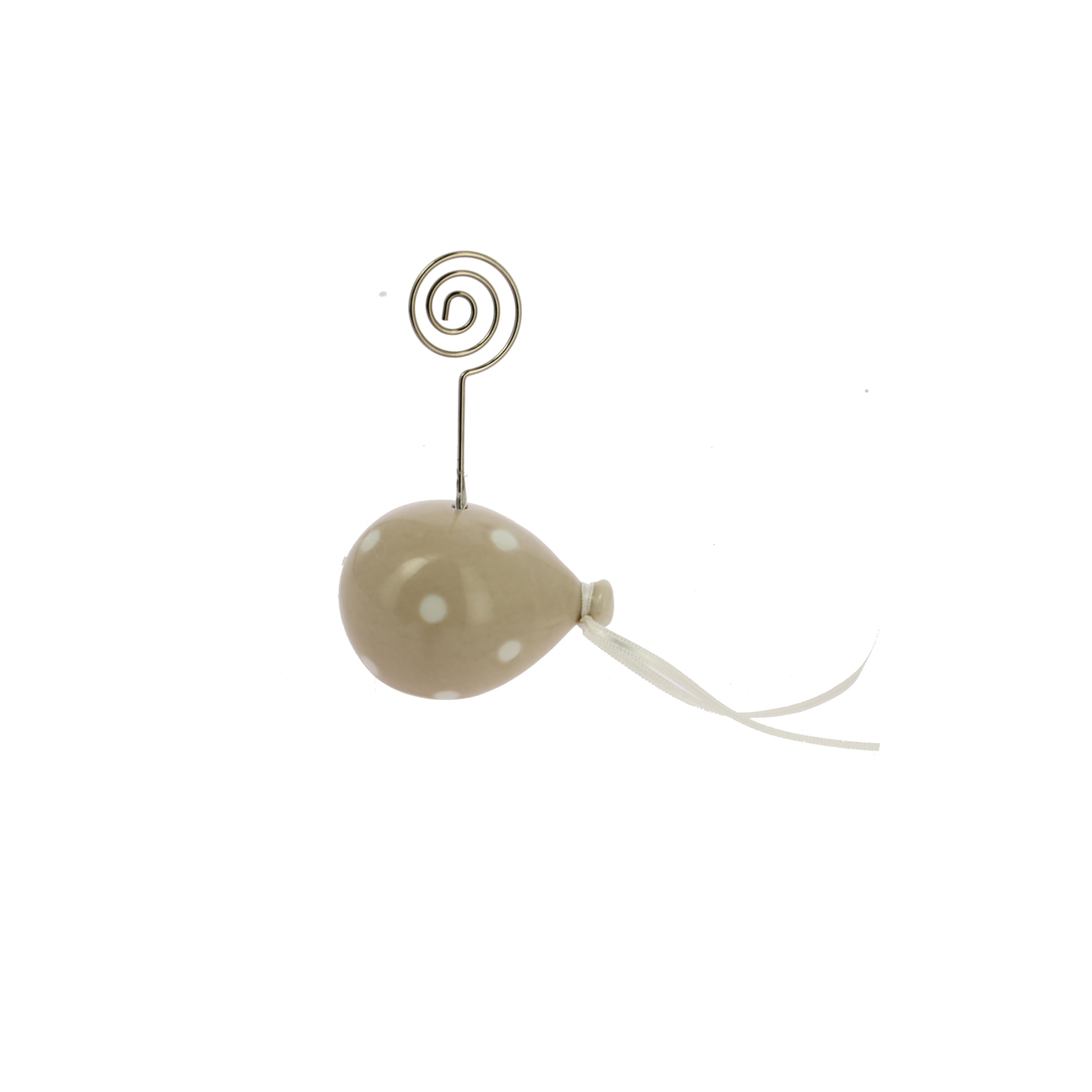 Bomboniera memoclip palloncino pois beige