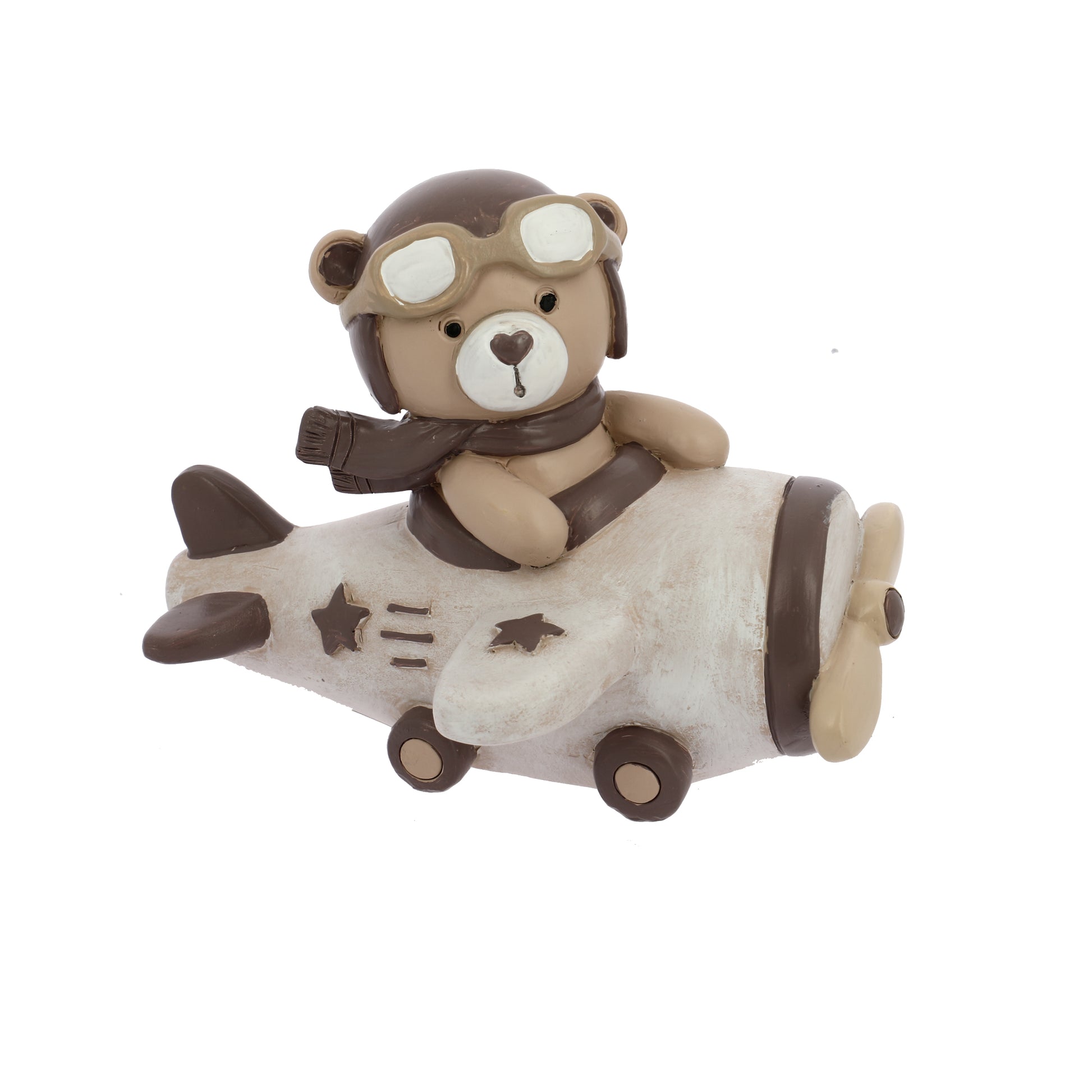 Bomboniera salvadanaio orsetto aviatore beige