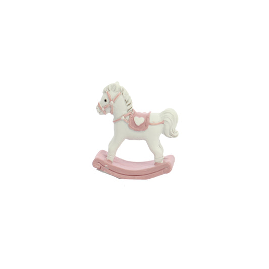 Bomboniera mini cavallo a dondolo rosa