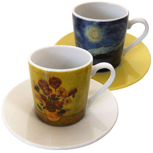 Set tazzine Van Gogh con piattino 2 modelli 