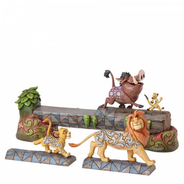 Statuetta DISNEY "Spensierati e felici" - Il re Leone, Simba, Timon e Pumba