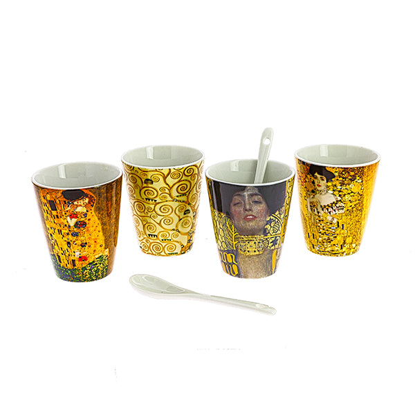 Tazzina Klimt con cucchiaino assortita in 4 modelli