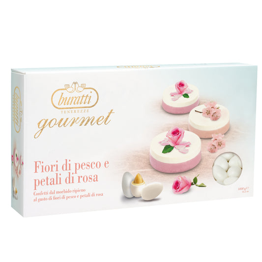 Confetti Buratti gourmet fiori di pesco e petali di rosa