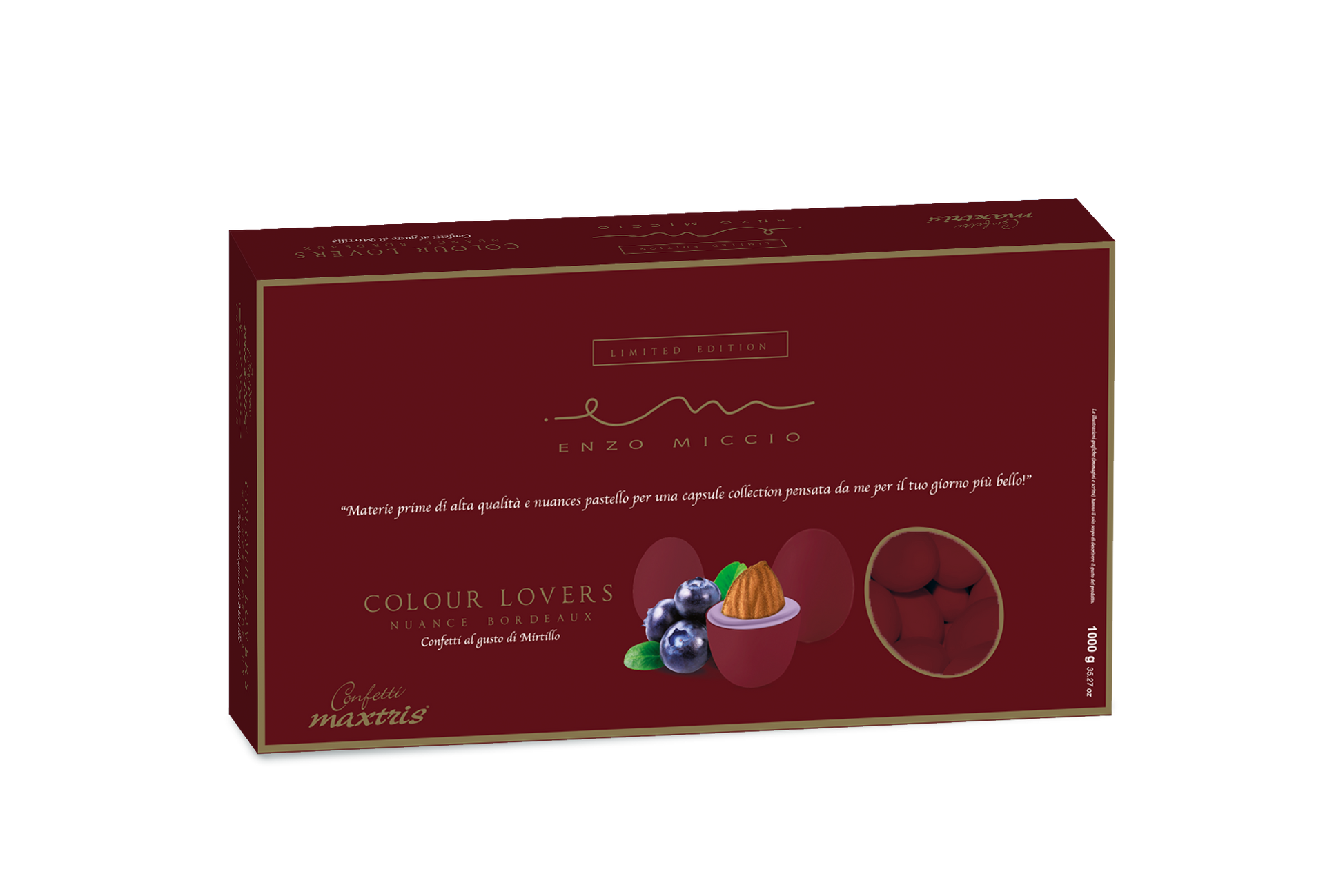 Confetti Maxtris Enzo Miccio nuance bordeaux mirtillo