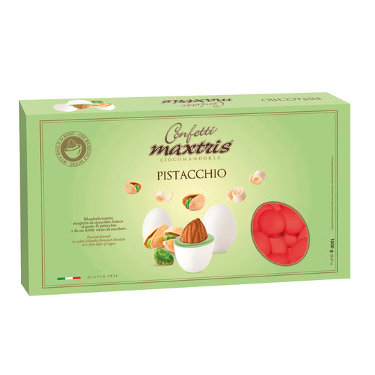 Confetti Maxtris cioccomandorla rosso al pistacchio