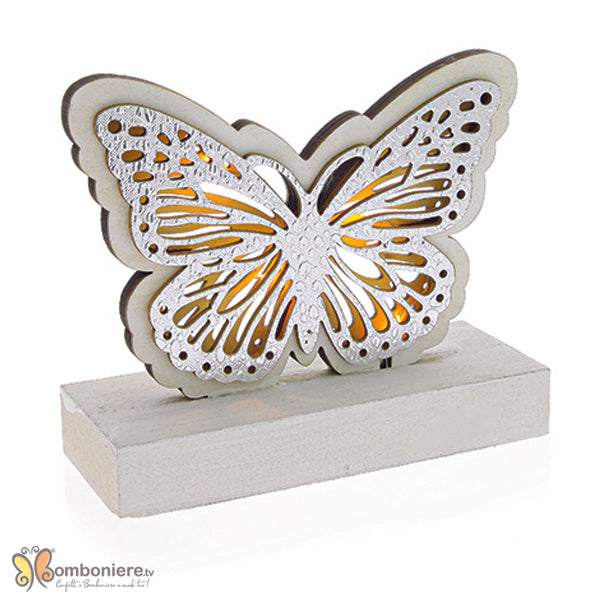 Bomboniera farfalla legno con led