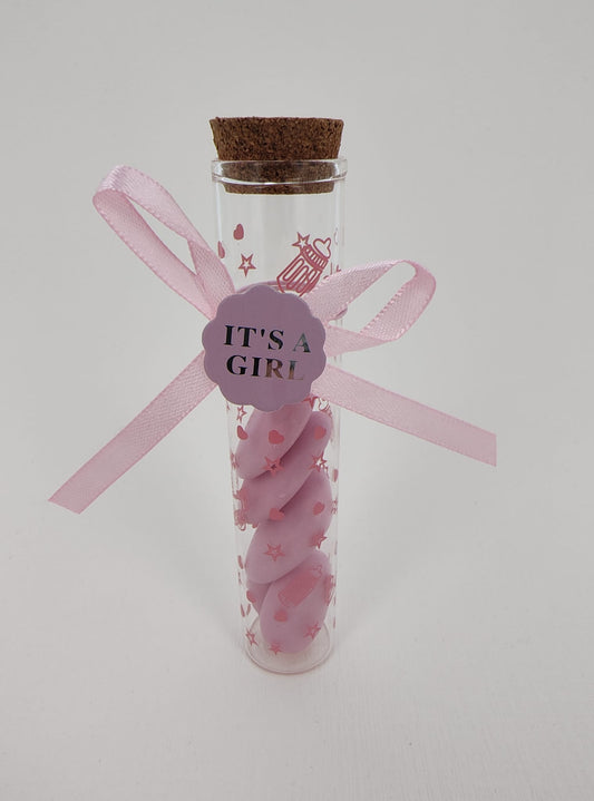 Set 48 tubo in vetro baby rosa