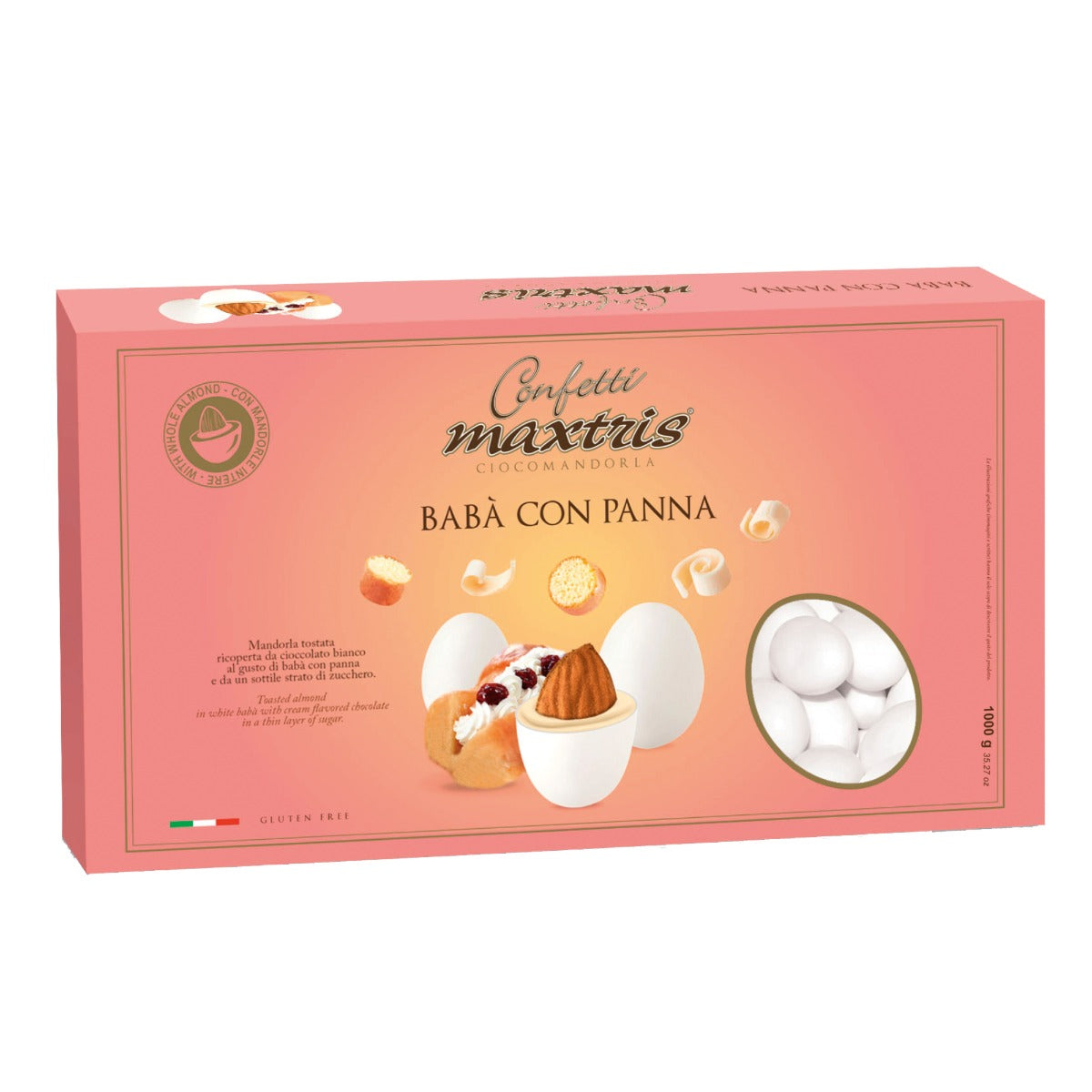 Confetti MAXTRIS cioccomandorla bianca al babà con panna