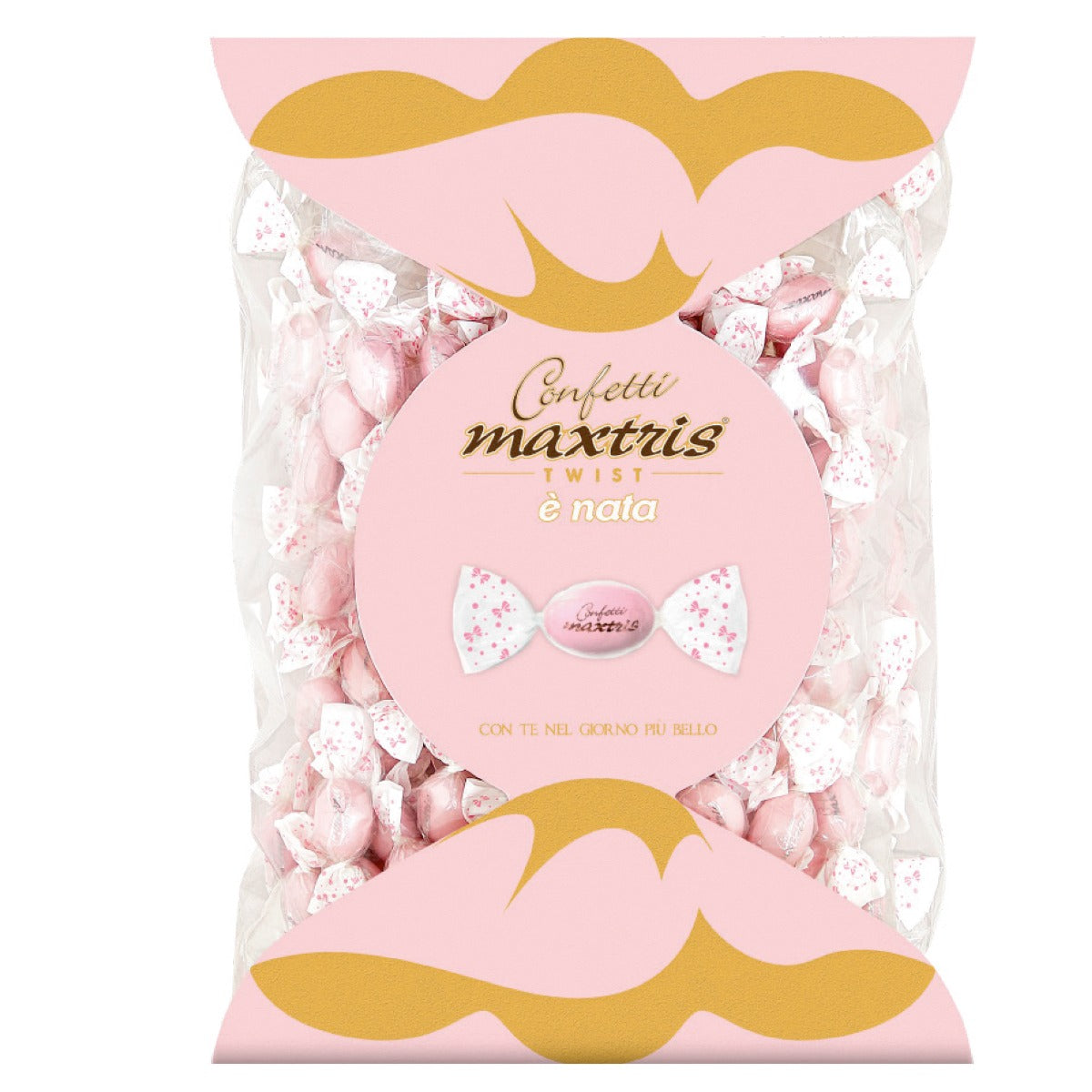 Confetti Maxtris twist bag cioccomandorla rosa