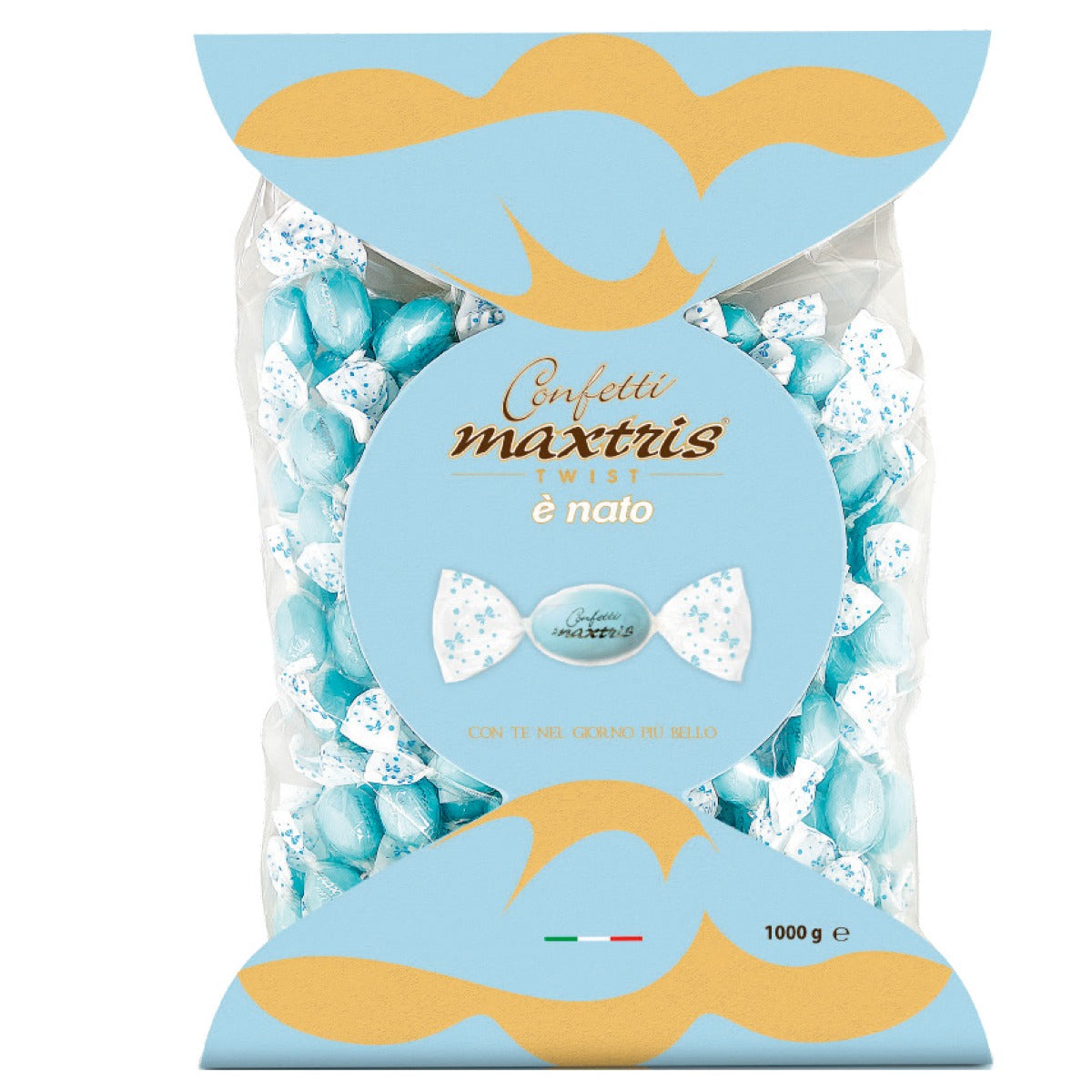 Confetti Maxtris twist bag cioccomandorla cielo