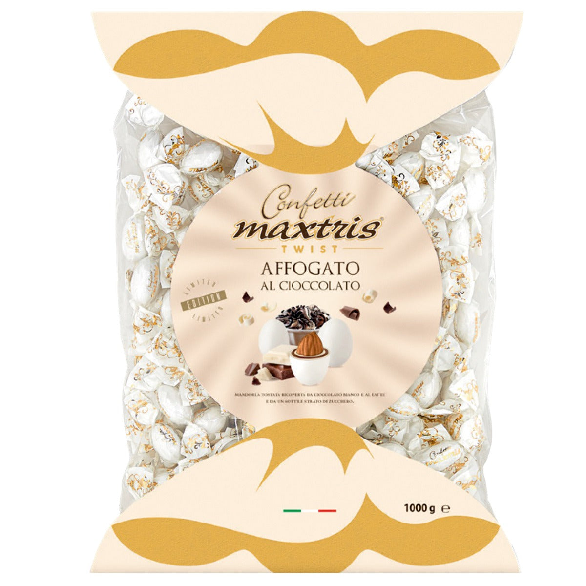 Confetti Maxtris twist bag cioccomandorla affogato al cioccolato