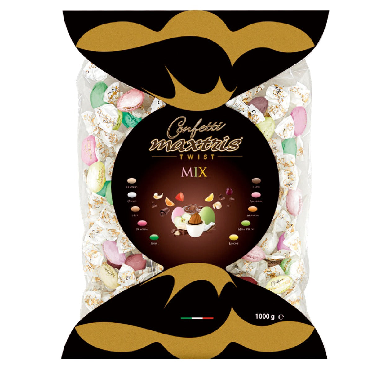 Confetti Maxtris twist bag cioccomandorla mix colorato