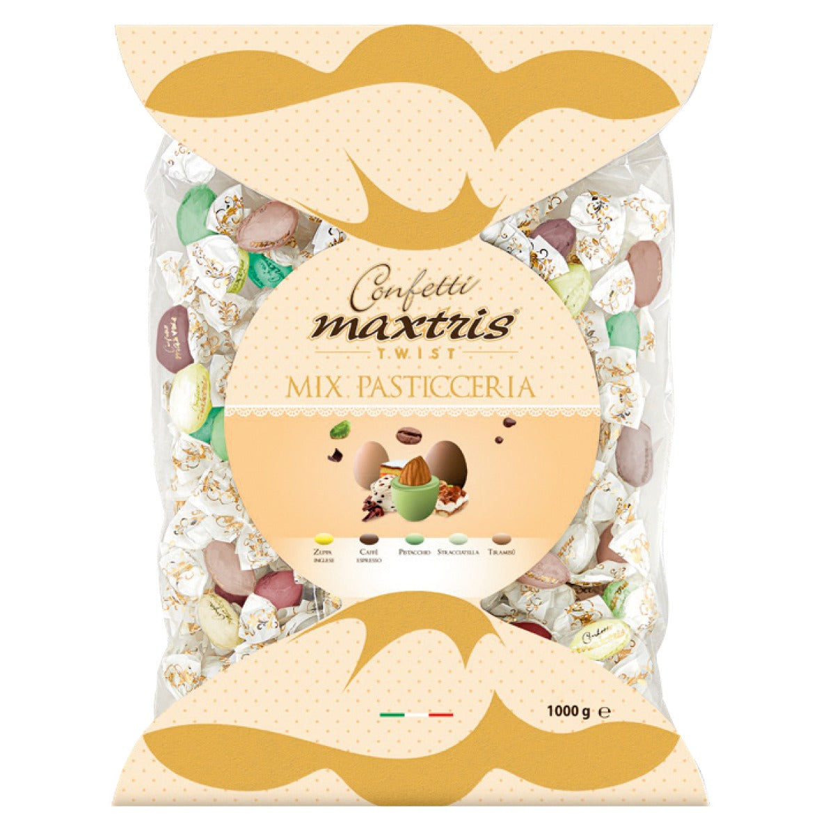 Confetti Maxtris twist bag cioccomandorla mix pasticceria
