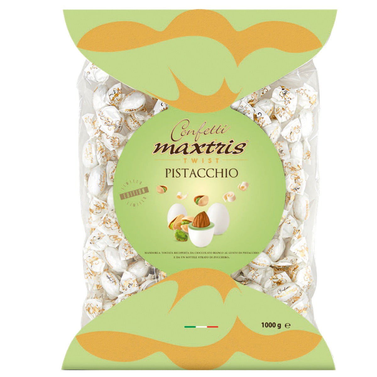 Confetti Maxtris twist bag cioccomandorla pistacchio