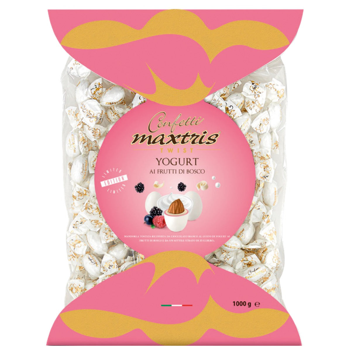 Confetti Maxtris twist bag cioccomandorla yogurt ai frutti di bosco