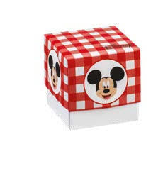 Set 10 scatola cubo piccola Mickey party rosso