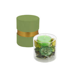 Bomboniera candela cilindro verde con pot-pourri