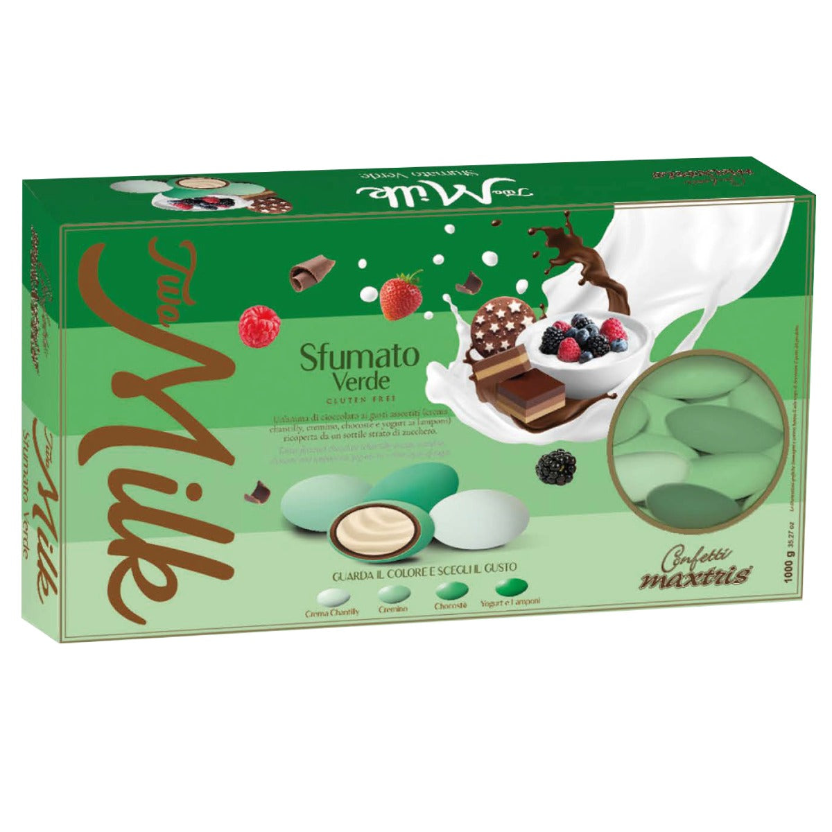 Confetti MAXTRIS two milk gusti assortiti sfumati verde
