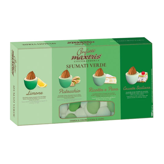 Confetti MAXTRIS Cioccomandorla sfumati verde gusti assortiti